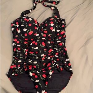 Retro style halter topped swimsuit
